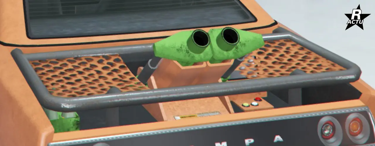 Coffre de série retiré pour laisser place à un mortier orienté vers l'arrière