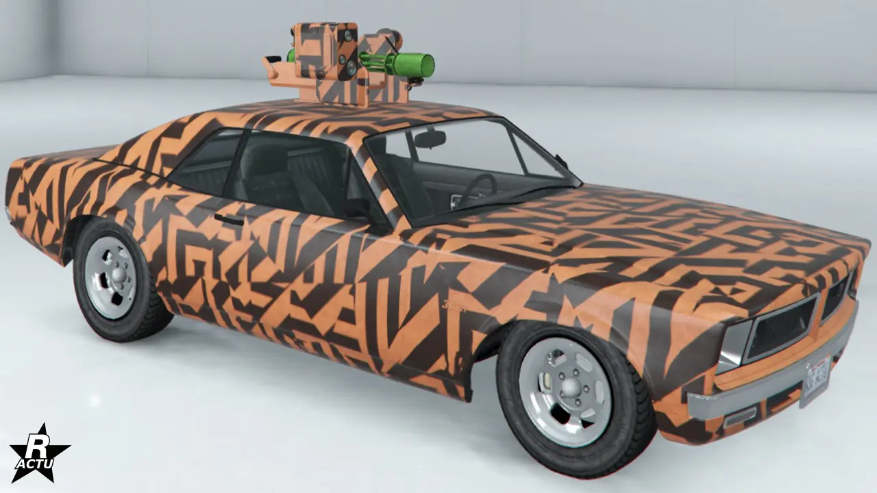 Skin de camouflage militaire aux formes régulières noires.