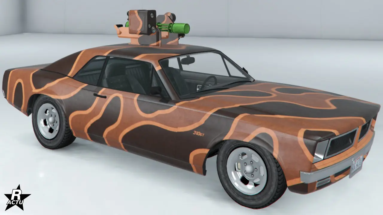 Décalcomanie militaire de tâches étalées noires, avec contour beige.