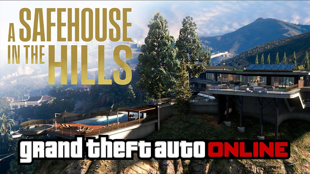 Bannière d'un article concernant la mise à jour « Prix Luxury Real Estate » de GTA Online où une villa du DLC est visible sur l'image.