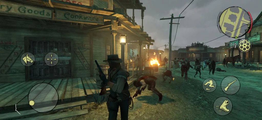 John Marson fuyant des zombies du DLC "Undead Nightmare" de Red Dead Redemption.