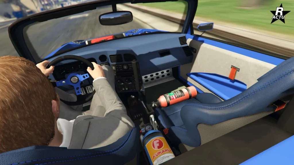 Vue de l'habitacle intérieur de la voiture.