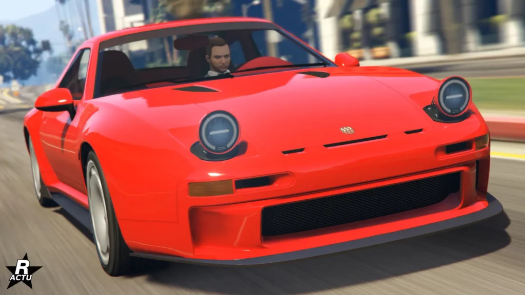 L'avant de sportive rétro Pfister Astrale peinte en rouge vif.