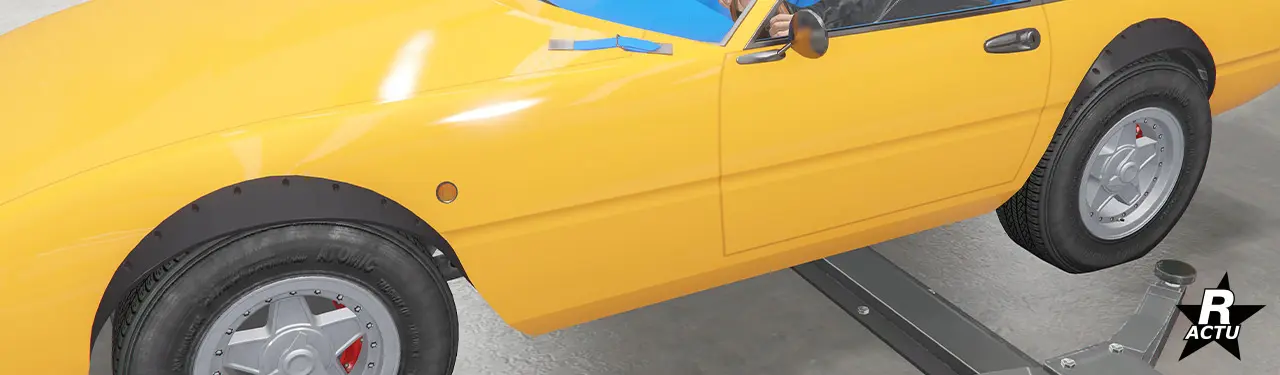 Ailes de course en plastique noir et visées au-dessus des roues.