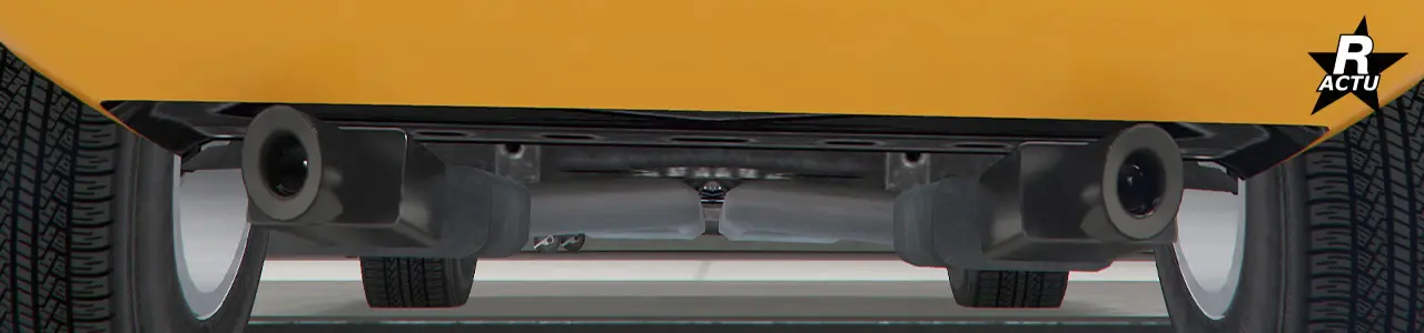 Un seul échappement à bout biseauté de chaque côté du pare-chocs arrière 