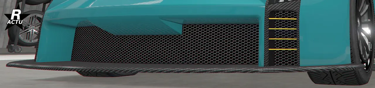 Séparateur rallongé en carbone sous le pare-chocs avant.