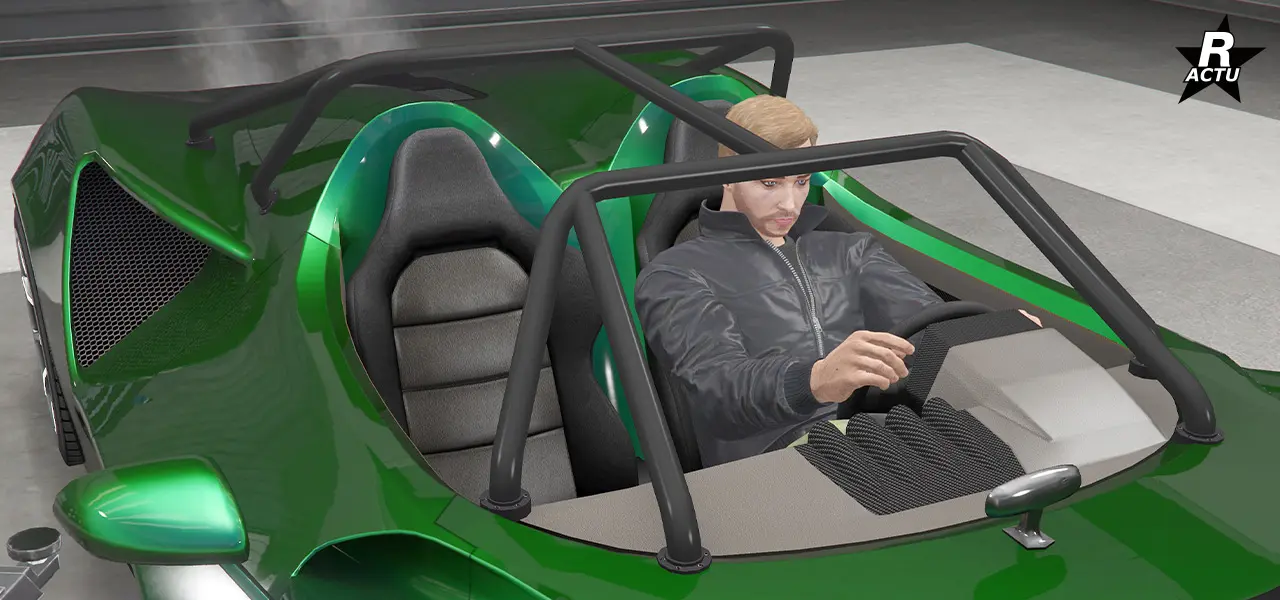 Arceaux de sécurité de couleur noir, entourant l'habitacle du roadster.