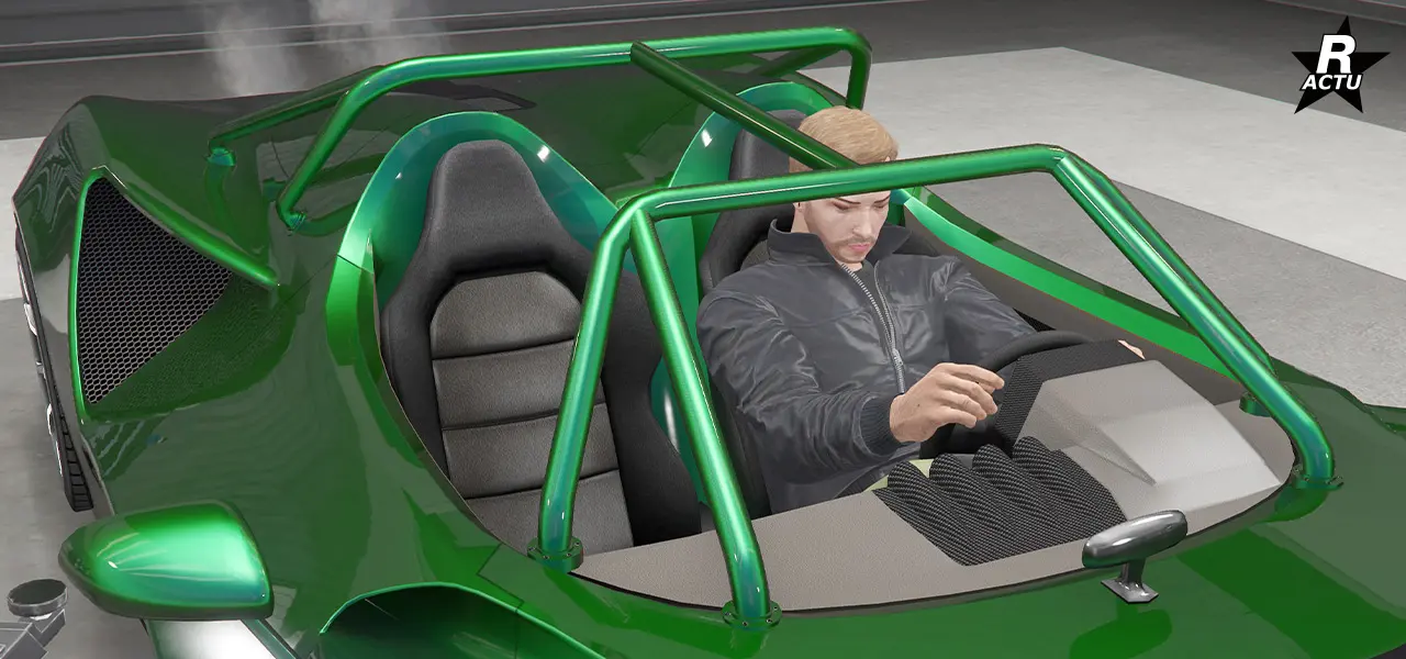 Arceaux de sécurité de couleur principale, entourant l'habitacle du roadster.