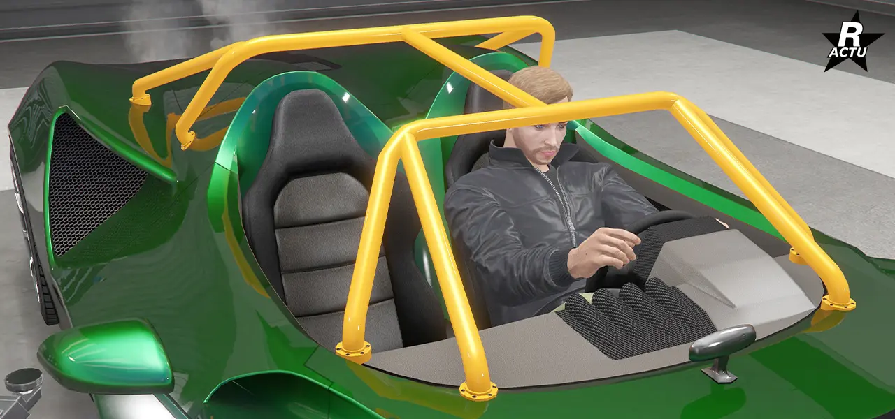 Arceaux de sécurité de couleur secondaire, entourant l'habitacle du roadster.