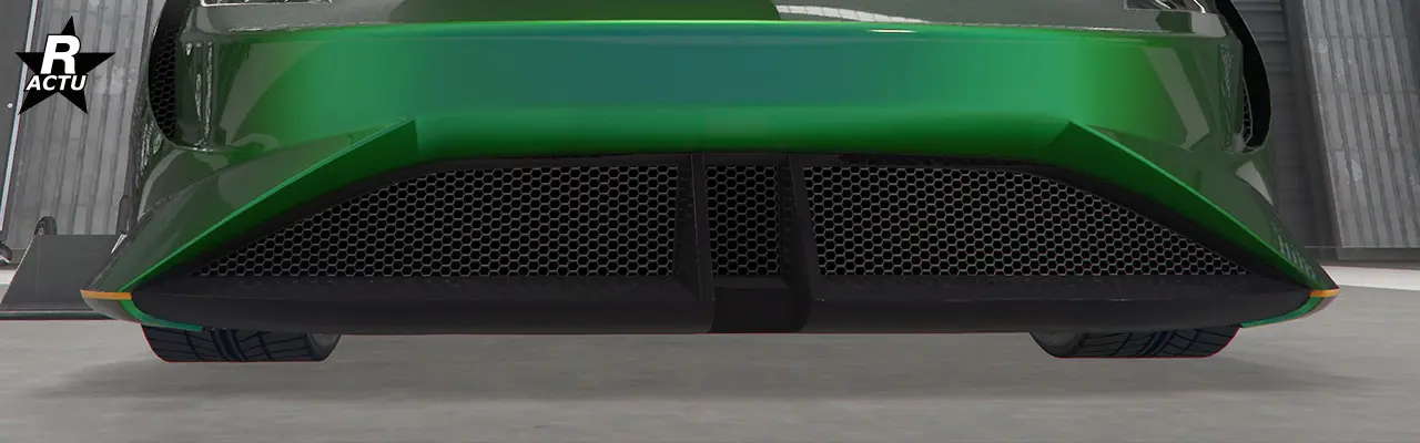Le pare-chocs avant sans séparateur aérodynamique.