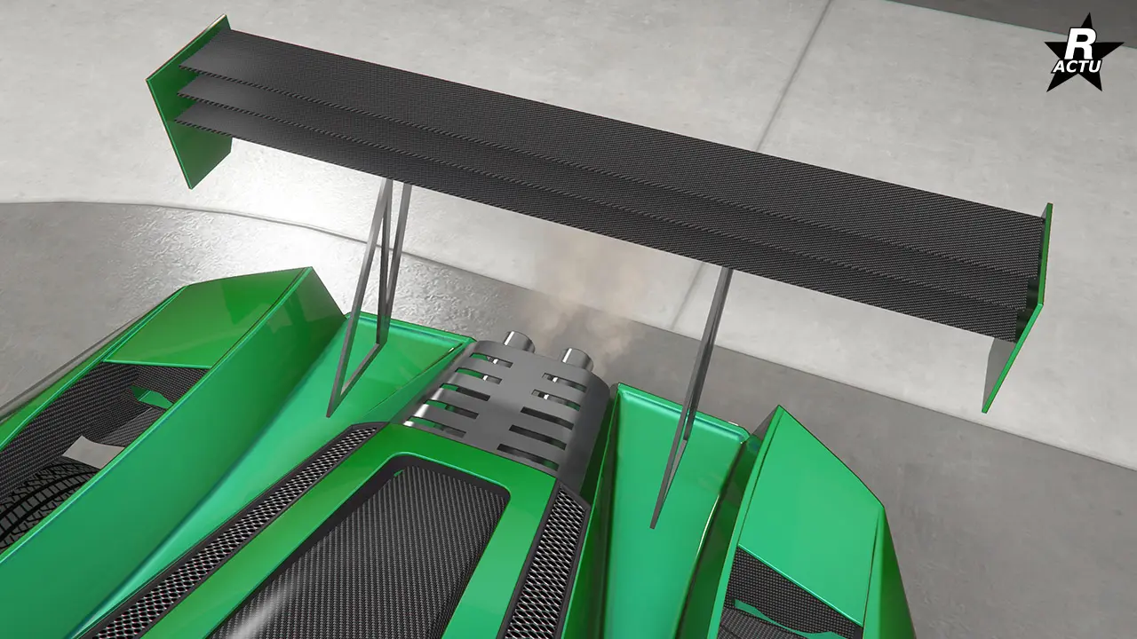 Aileron à 3 lames en carbone.