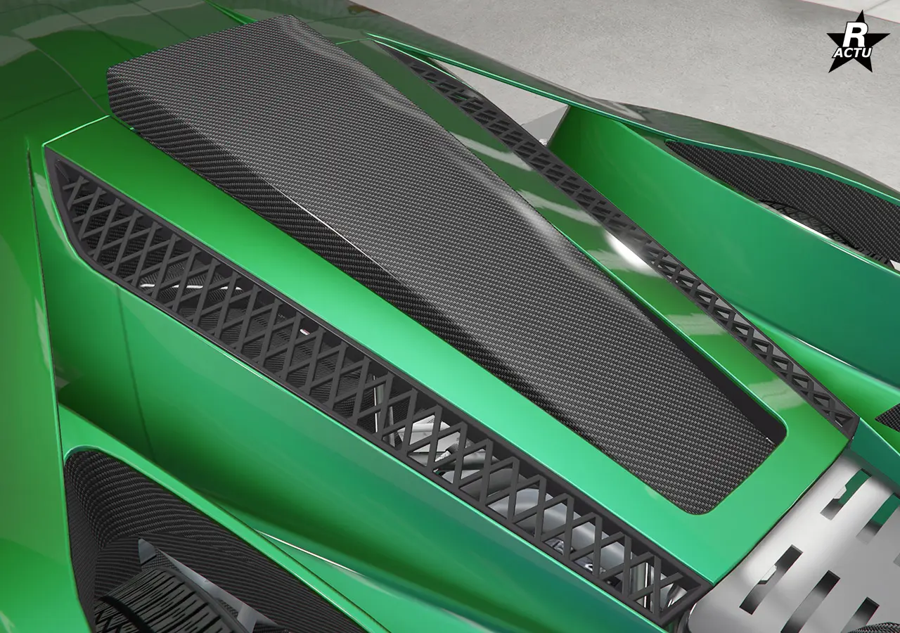 Calandre à mailles de couleur noire en formes de losanges.