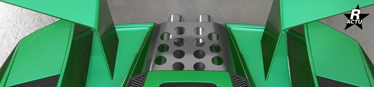 Couverture thermique avec des ouvertures circulaires au-dessus des pots d'échappement.