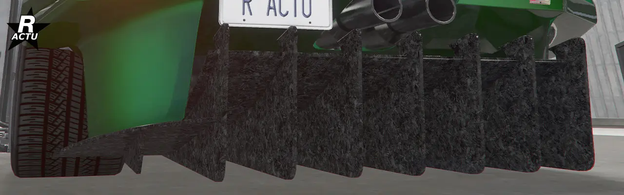 Diffuseur GT d'Hao en carbone brut sous le pare-chocs arrière.