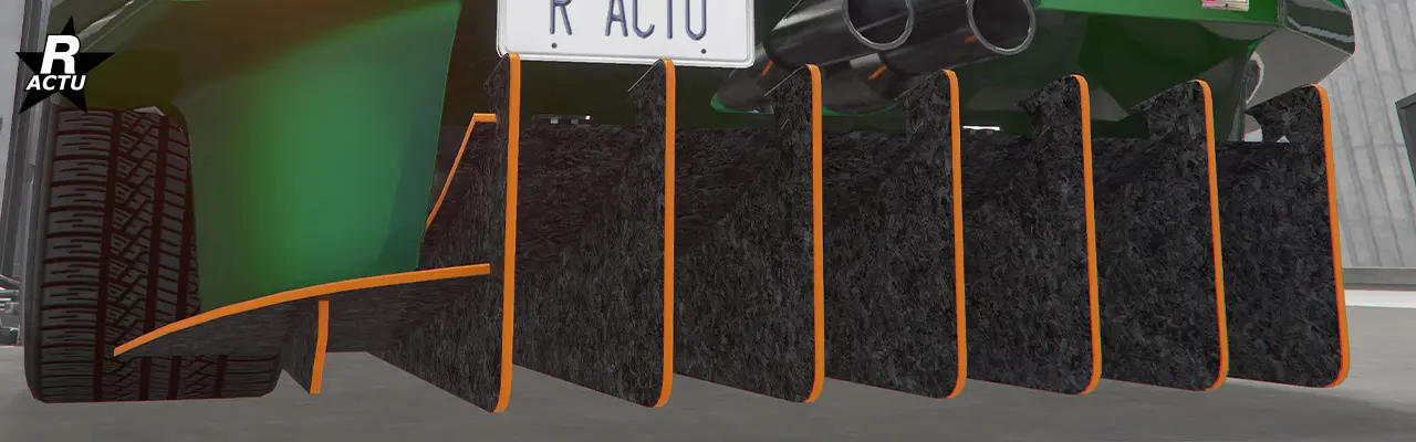 Diffuseur GT d'Hao en carbone brut et finitions secondaire sous le pare-chocs arrière.