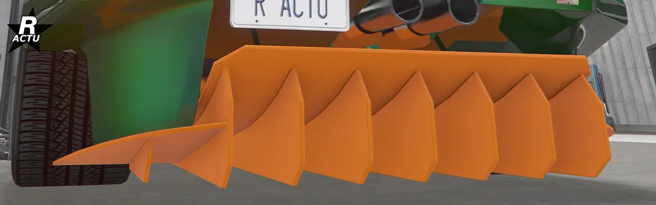 Diffuseur arrière couleur secondaire en forme de râteau sous la caisse.