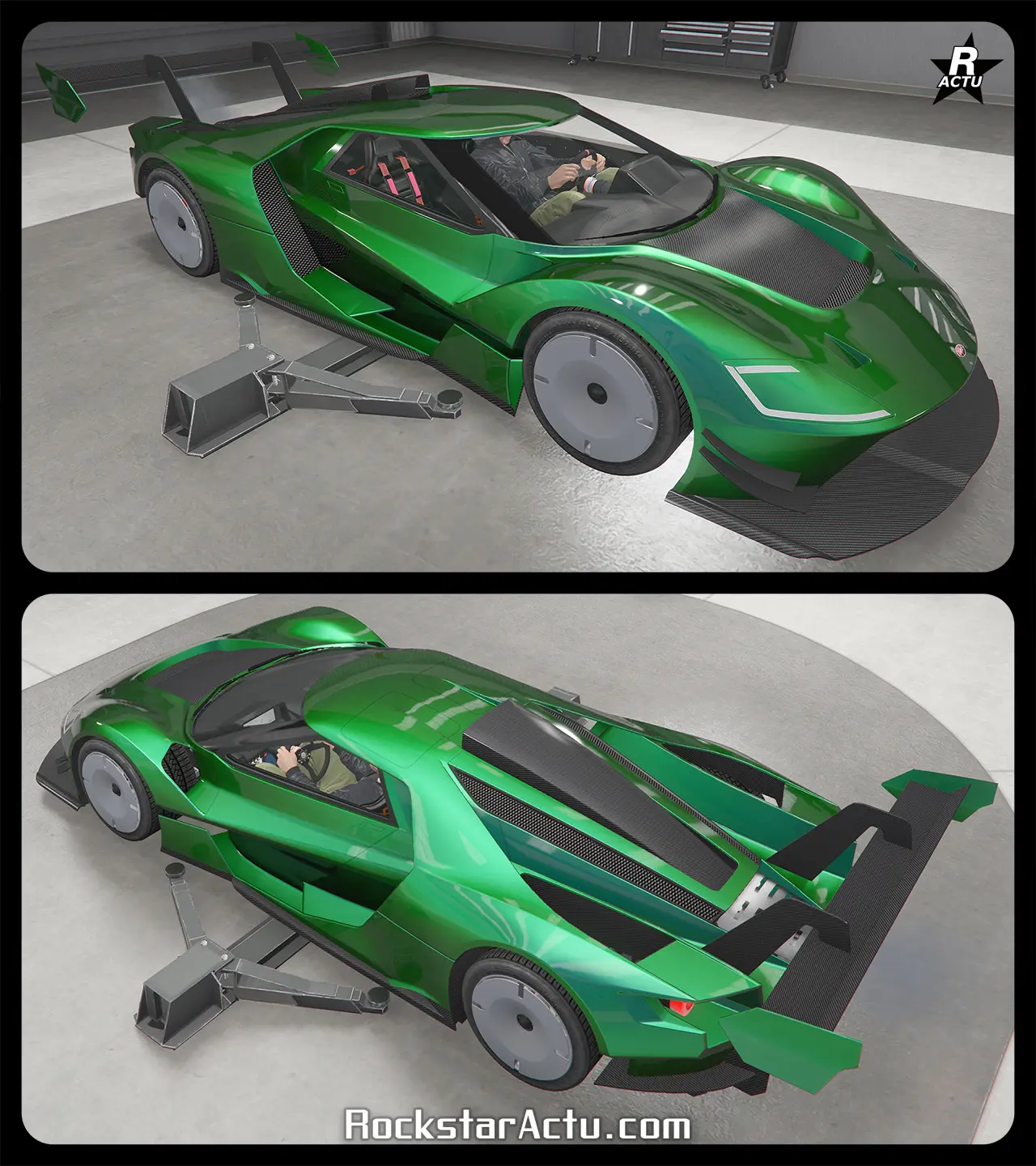 Vue avant et arrière de la voiture Vapid FMJ MK V lorsqu'elle ne dispose pas de motif / décalcomanie sur sa carrosserie.