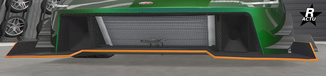 Séparateur de rue en carbone avec finitions couleur secondaire.