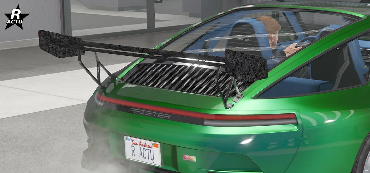 Aileron à deux lamelles en carbone brut.