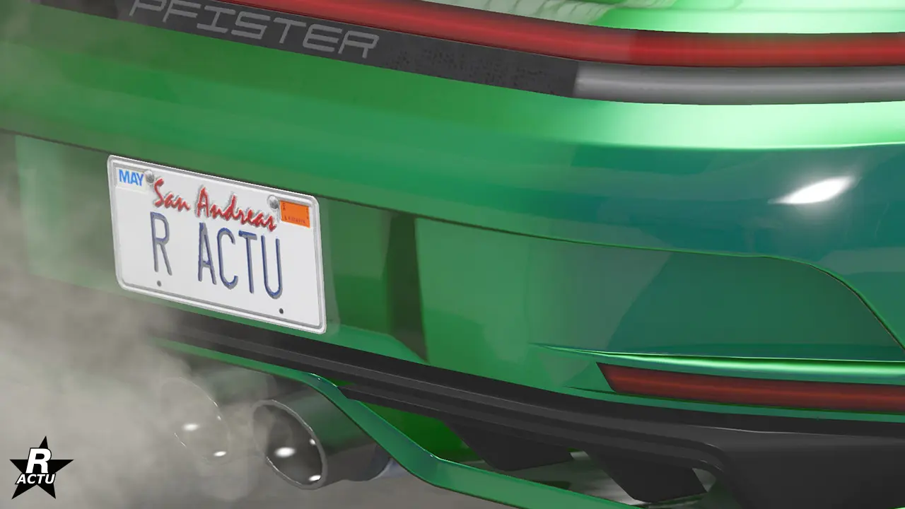 Vue rapproché du coffre de la Pfister Astrale, aucun badge n'est adossé sur la carrosserie.