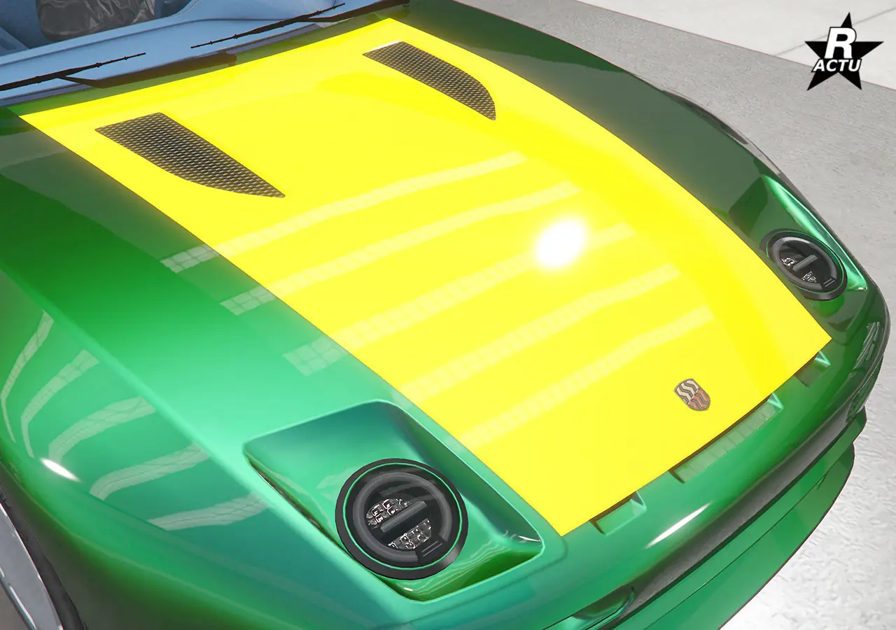 Capot couleur secondaire avec double grille d'aération en forme de goute