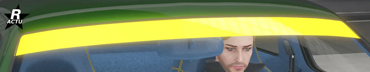 Pare-soleil de couleur secondaire sur le pare-brise avant du véhicule.