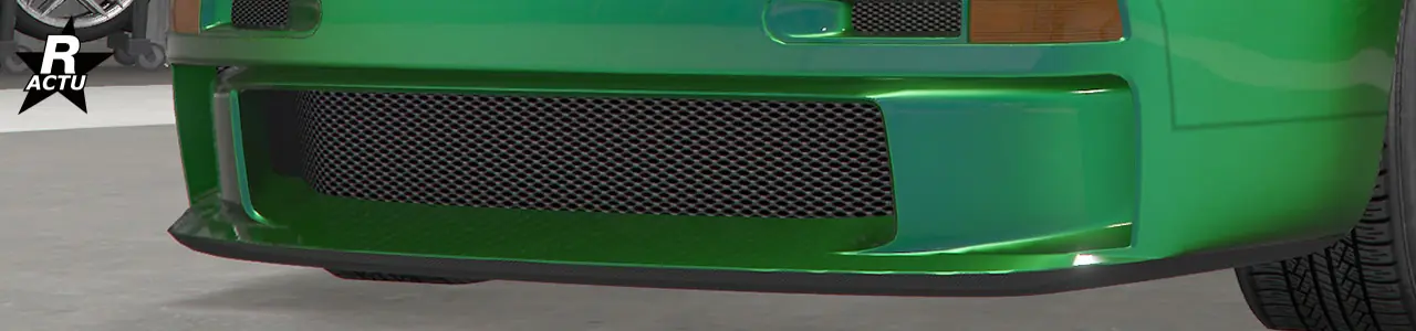 Pare-chocs avant de série, sans aucun séparateur aérodynamique.