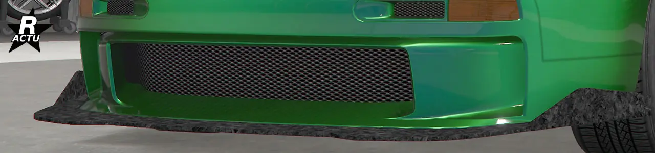 Séparateur aérodynamique arrondi avec encoche et ailes latérales bases en carbone brut