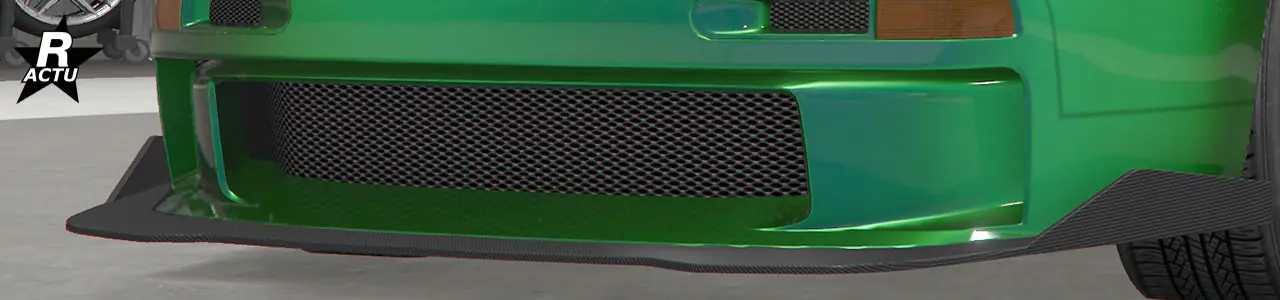 Séparateur aérodynamique arrondi avec encoche et ailes latérales bases en fibres de carbone.