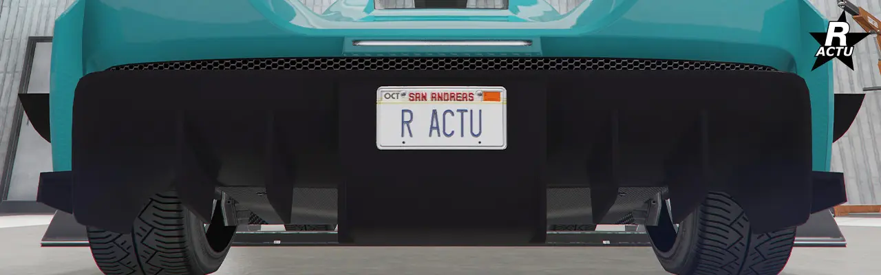 Diffuseur double noir avec moustaches aérodynamiques de parte et d'autres du pare-chocs arrière.