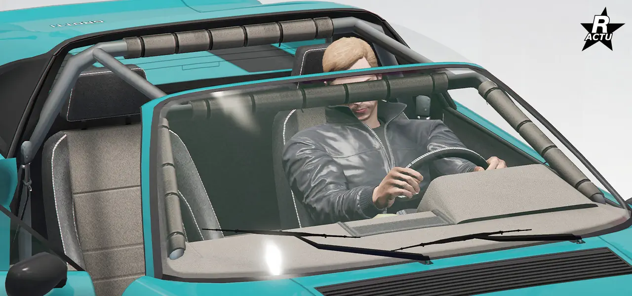 Arceaux intérieurs complets avec des tubes métallique rembourrés derrière les sièges et le pare-brise avant.