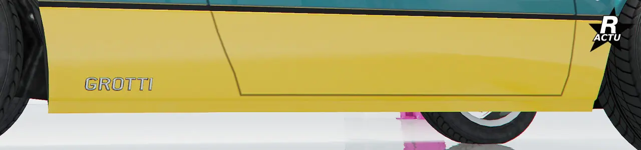 Aucun bas de caisse sous la carrosserie de la voiture.