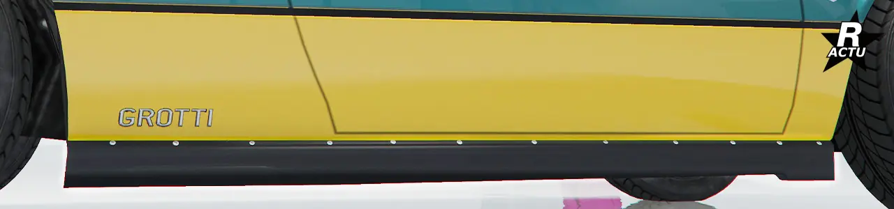 Bas de caisse en plastique noir visée sous la carrosserie sur les côtés latéraux.