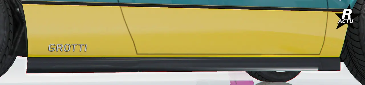 Bas de caisse en plastique noir sous la carrosserie sur les côtés latéraux.