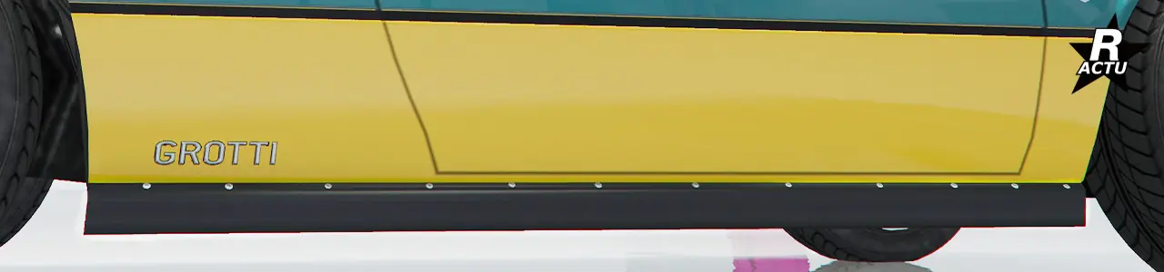 Bas de caisse plat en plastique noir visée sous la carrosserie sur les côtés latéraux.