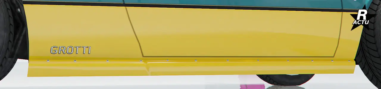 Bas de caisse couleur secondaire, visée sous la carrosserie sur les côtés latéraux.