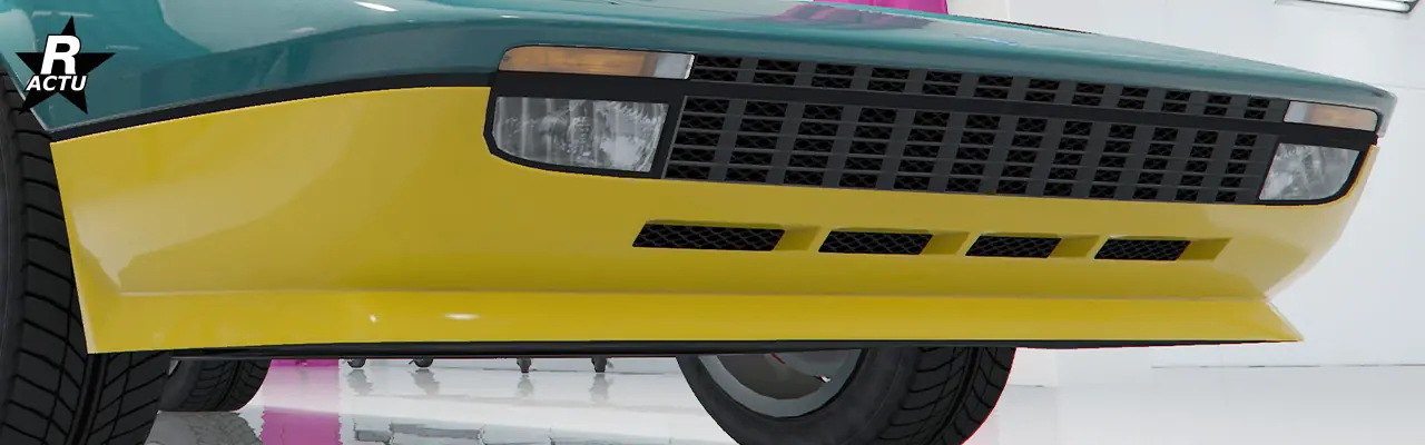 Aucun séparateur aérodynamique sous le pare-chocs avant de la Grotti Itali Classique.