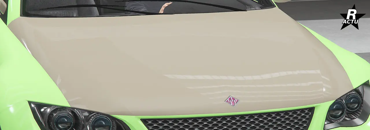 Option de capot qui ajoute un capot peint dans la couleur secondaire qui est entièrement lisse sans aération sur la Sentinel XS.