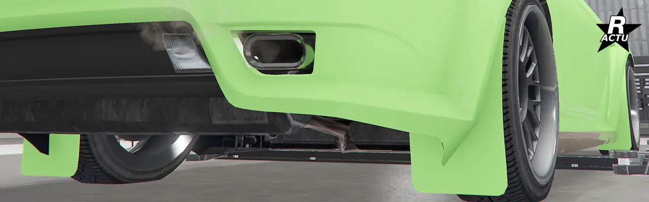 Bavettes couleur principale derrière les roues de la voiture pour faire garde-boue.