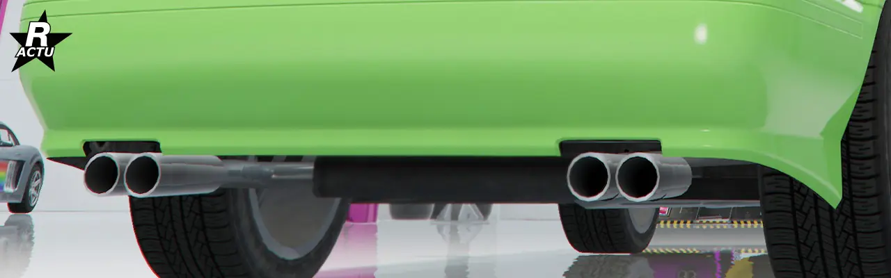 Vue rapprochée du pare-chocs de rue.