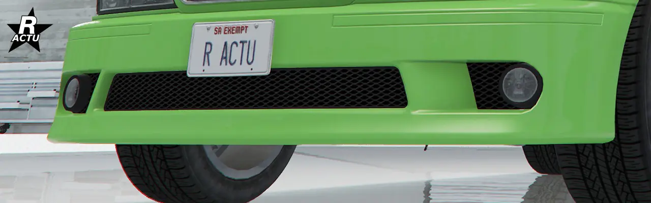 Vue rapprochée du pare-chocs avant de série