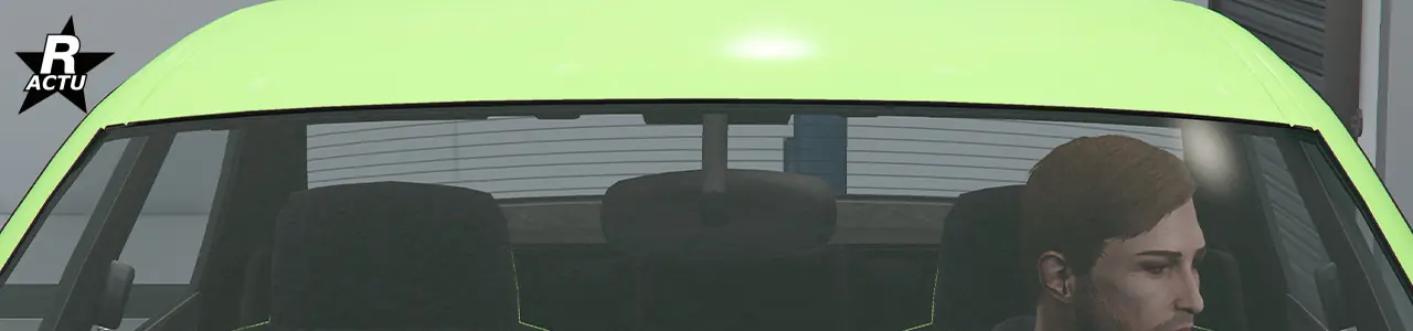 Vue rapprochée du pare-brise avant lorsqu'aucun pare-soleil n'est en option.