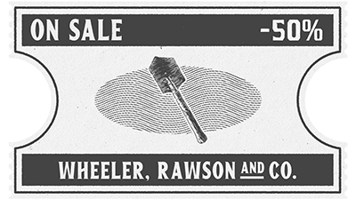 Coupon promotionnel de 50% pour l'achat de la pelle Pennington dans la boutique de Mme Nazar.