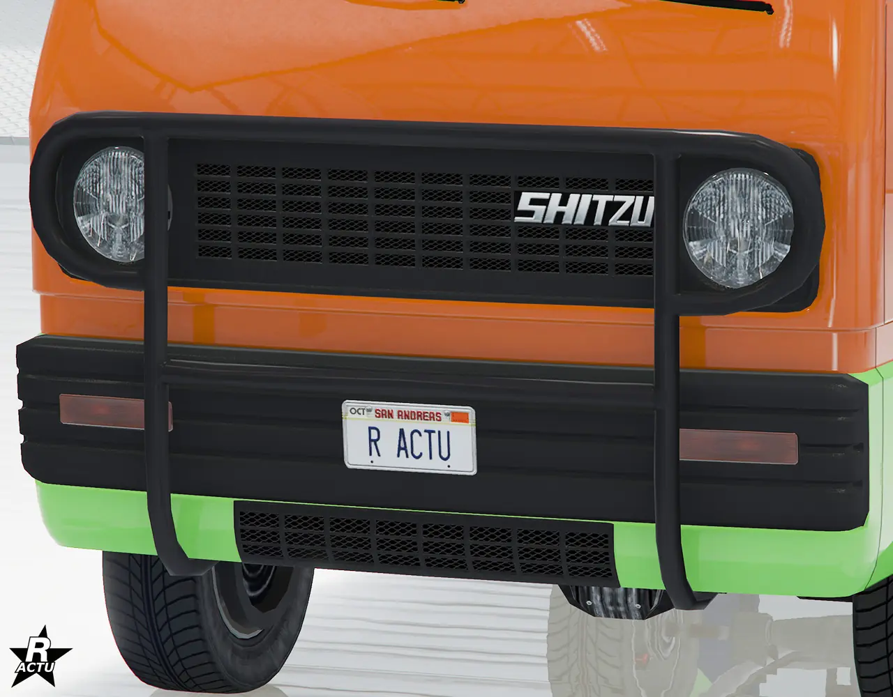 Option de pare-buffle noire partant du bas du pare-chocs avant et s'élançant autour des phares avant situés entre la calandre.