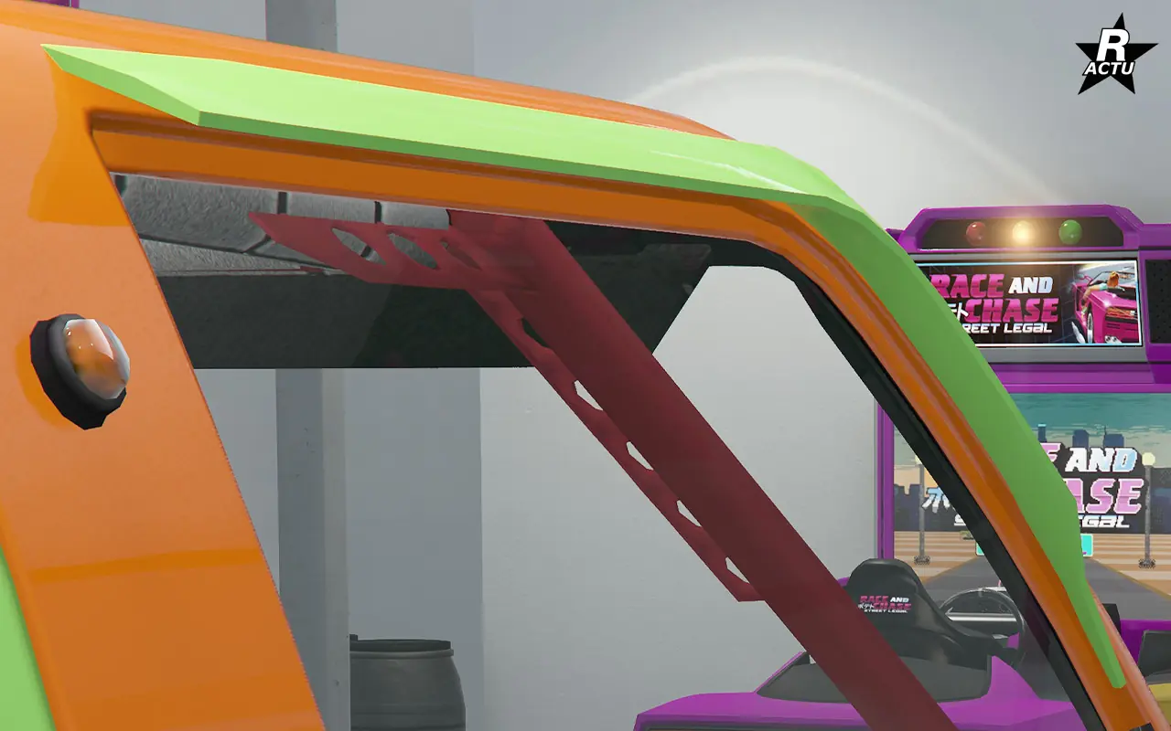 Option ajoutant un déflecteur coupe-vent couleur secondaire autour des vitres latérales du véhicule.