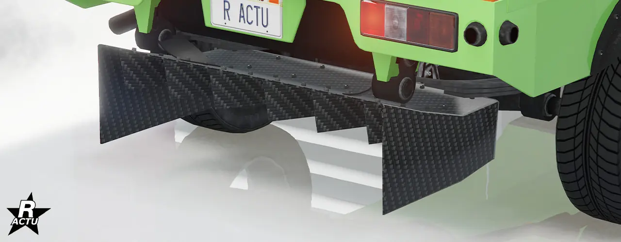 Option ajoutant un petit diffuseur en fibres de carbone noires de forme d'un "U" inversé avec plusieurs râteaux intérieur sous le pare-chocs arrière. De nombreuses vises sont apparentes au-dessus du diffuseur.