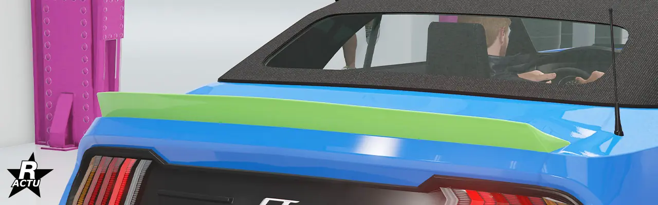 Option d'un petit aileron aérodynamique peint dans la couleur secondaire, sur le coffre du véhicule.