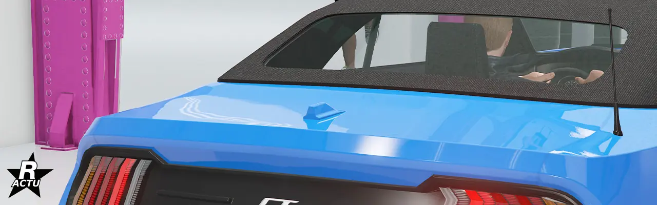 Vue rapprochée du coffre de la voiture Vapid Dominator GT ne disposant d'aucun aileron aérodynamique.