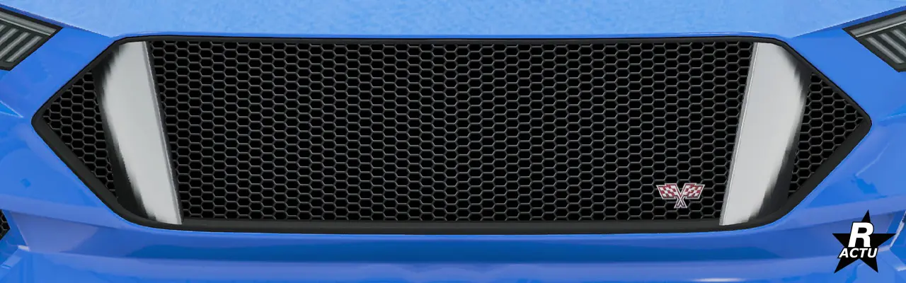 Option retirant le sigle constructeur dans la calandre avant du véhicule, ajoutant un petit sigle d'un double drapeau de course à damier dans la partie inférieure droite de la calandre, ainsi que deux dents de sabre chromées scindant la calandre de chaque côté.