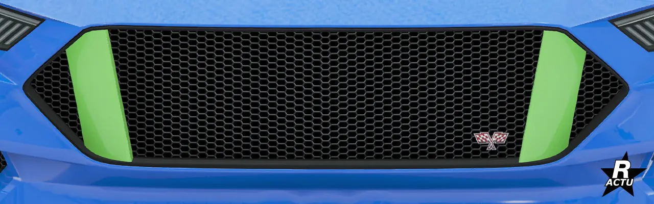 Option retirant le sigle constructeur dans la calandre avant du véhicule, ajoutant un petit sigle d'un double drapeau de course à damier dans la partie inférieure droite de la calandre, ainsi que deux dents de sabre couleur secondaire scindant la calandre de chaque côté.